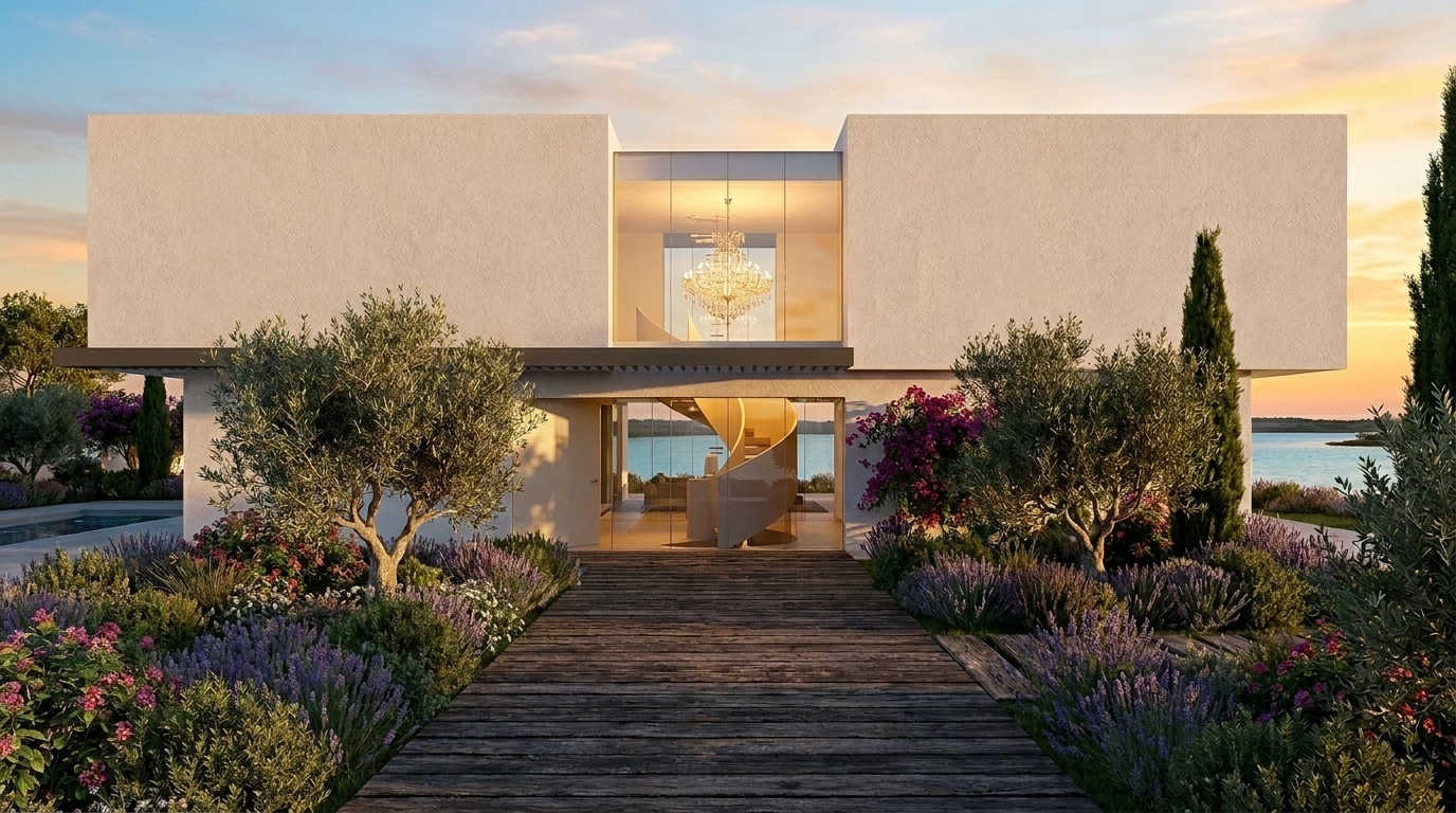 Architectural visualization of a lightweight residential structure